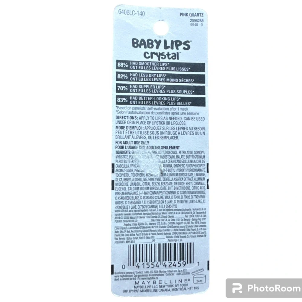 NWT- Maybelline Baby Lips Crystal Moisturizing Lip Balm- #140 Pink Quartz